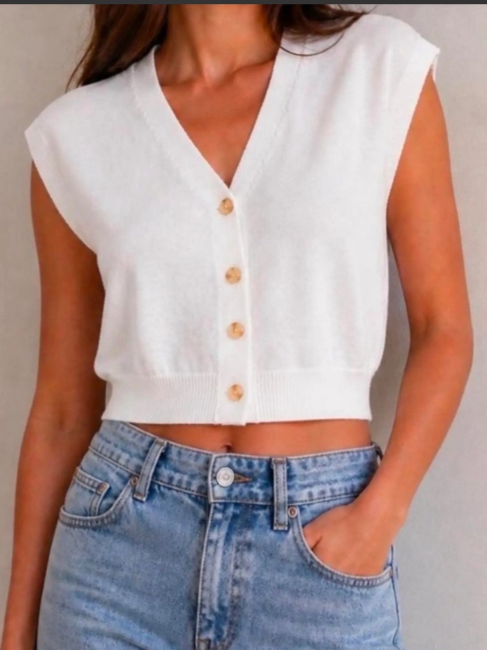 Song of style white cardigan sweater vest size large